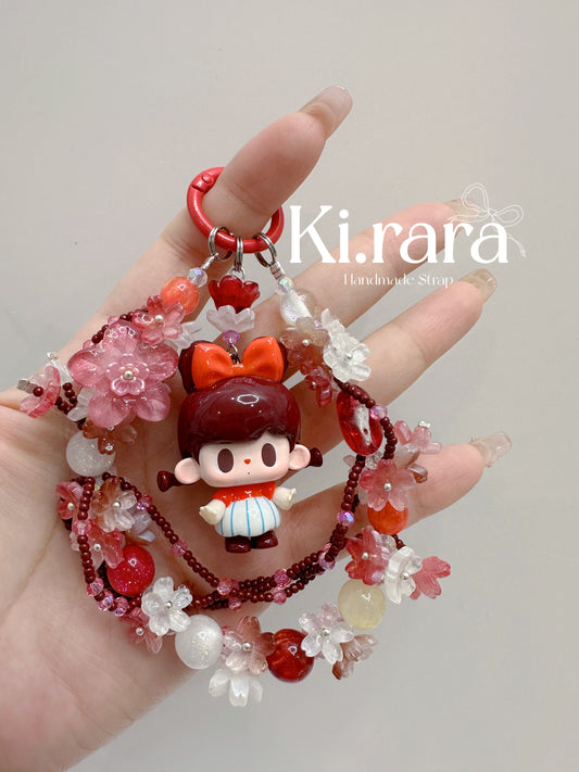 TUTUBear Floral Beaded Keychain | Handmade Phone Strap & Bag Charm | Kira.ra