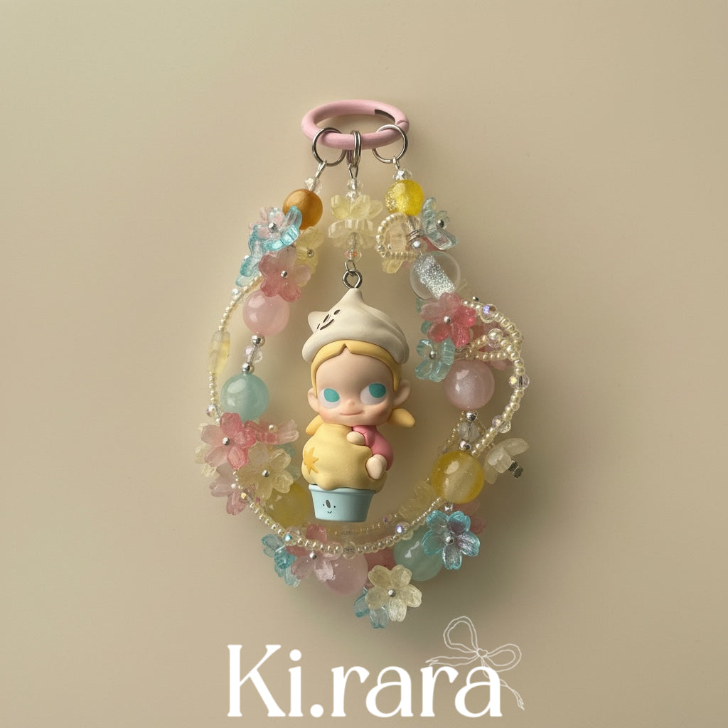 Pop Bean Floral Loop Charm – Handmade Beaded Strap | 12 Designs