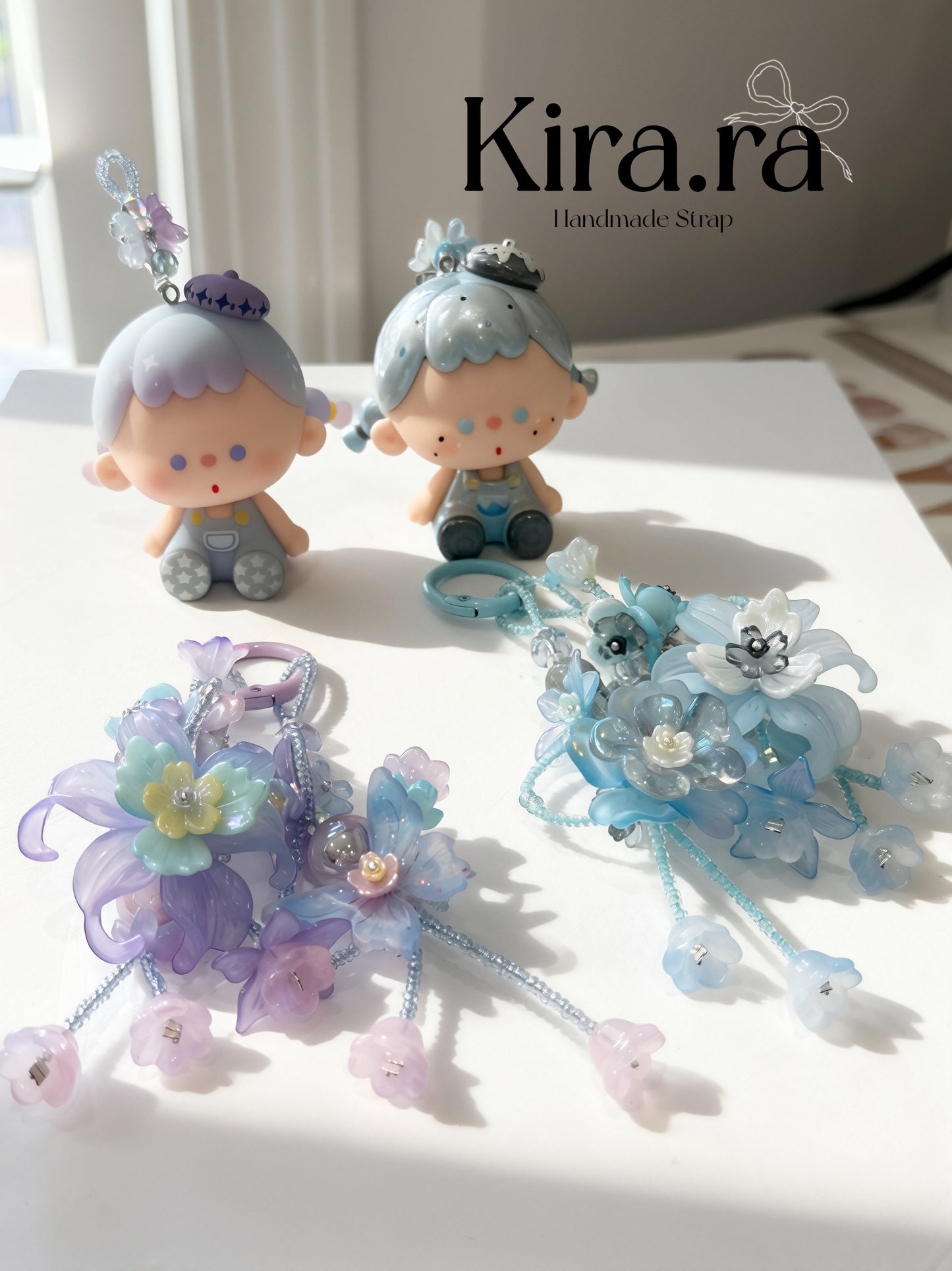 Wu-yo Figure Flower Keychain Charm — Handmade Beaded Bag Charm | Detachable Figure