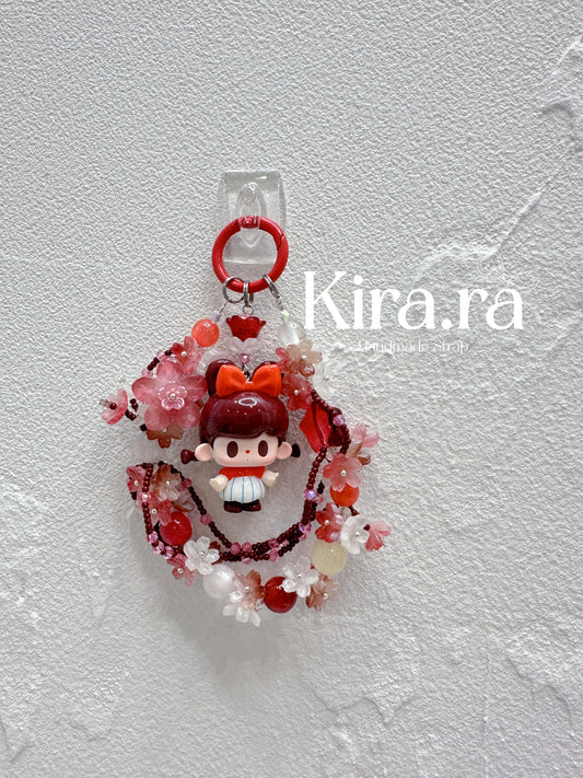 TUTUBear Floral Beaded Keychain | Handmade Phone Strap & Bag Charm | Kira.ra