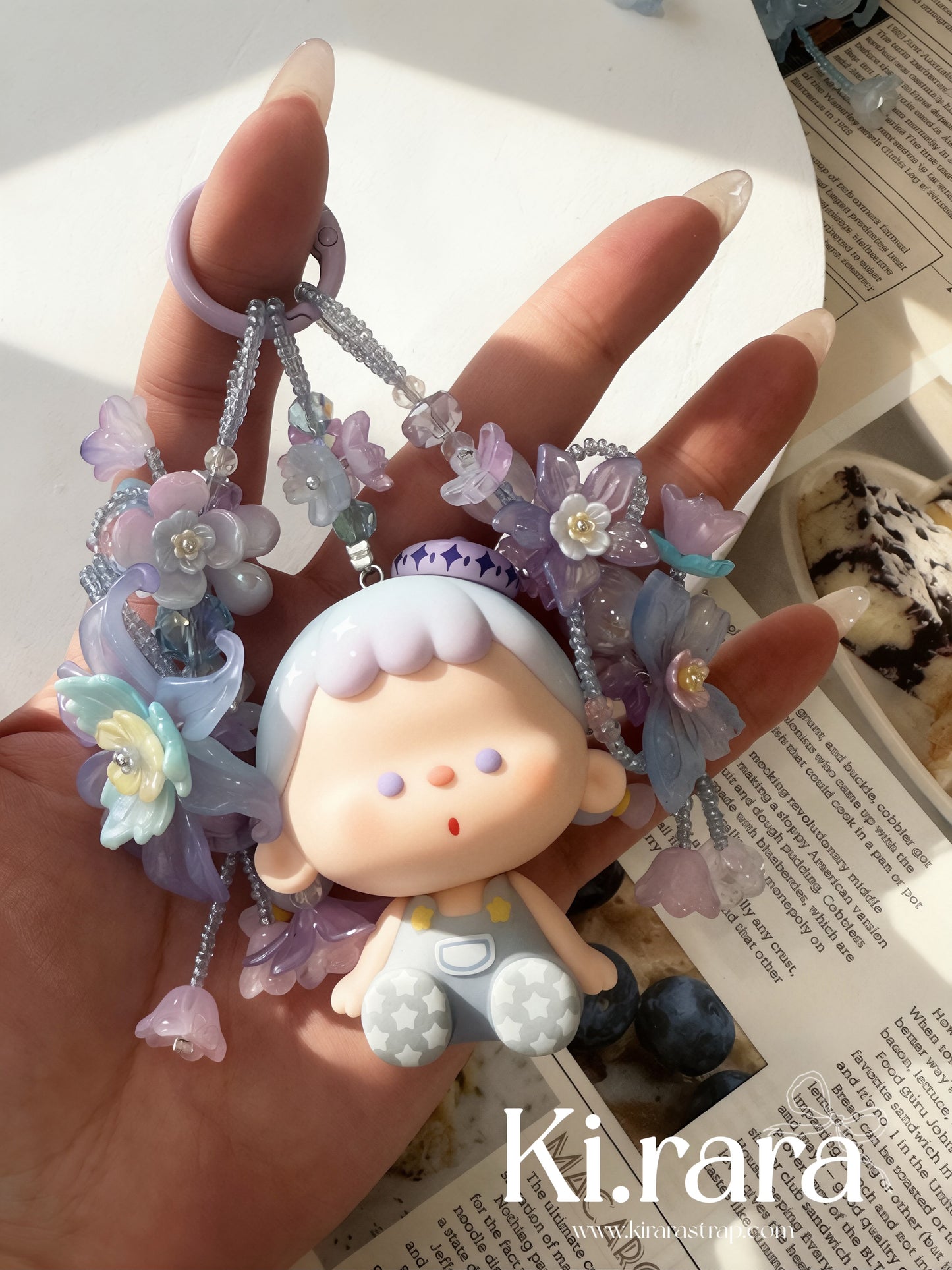 Wu-yo Figure Flower Keychain Charm — Handmade Beaded Bag Charm | Detachable Figure