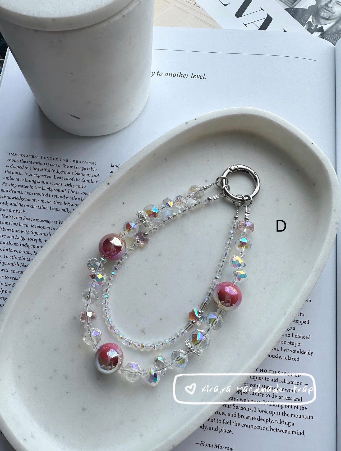 Blush Pearl Crystal Strap｜Iridescent Beaded Charm｜Kira.ra