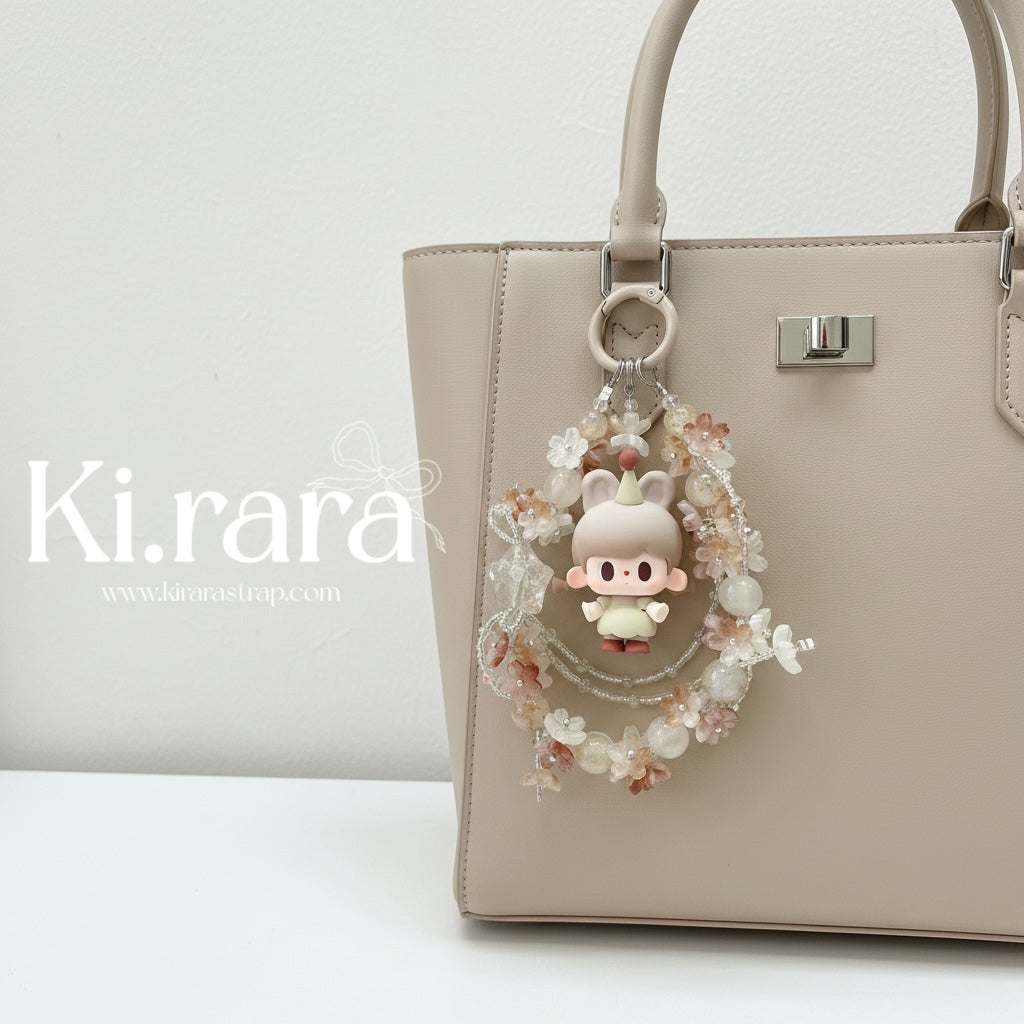 Tutubear Floral Wreath Bag Charm | Beaded Keychain | Kawaii Accessories