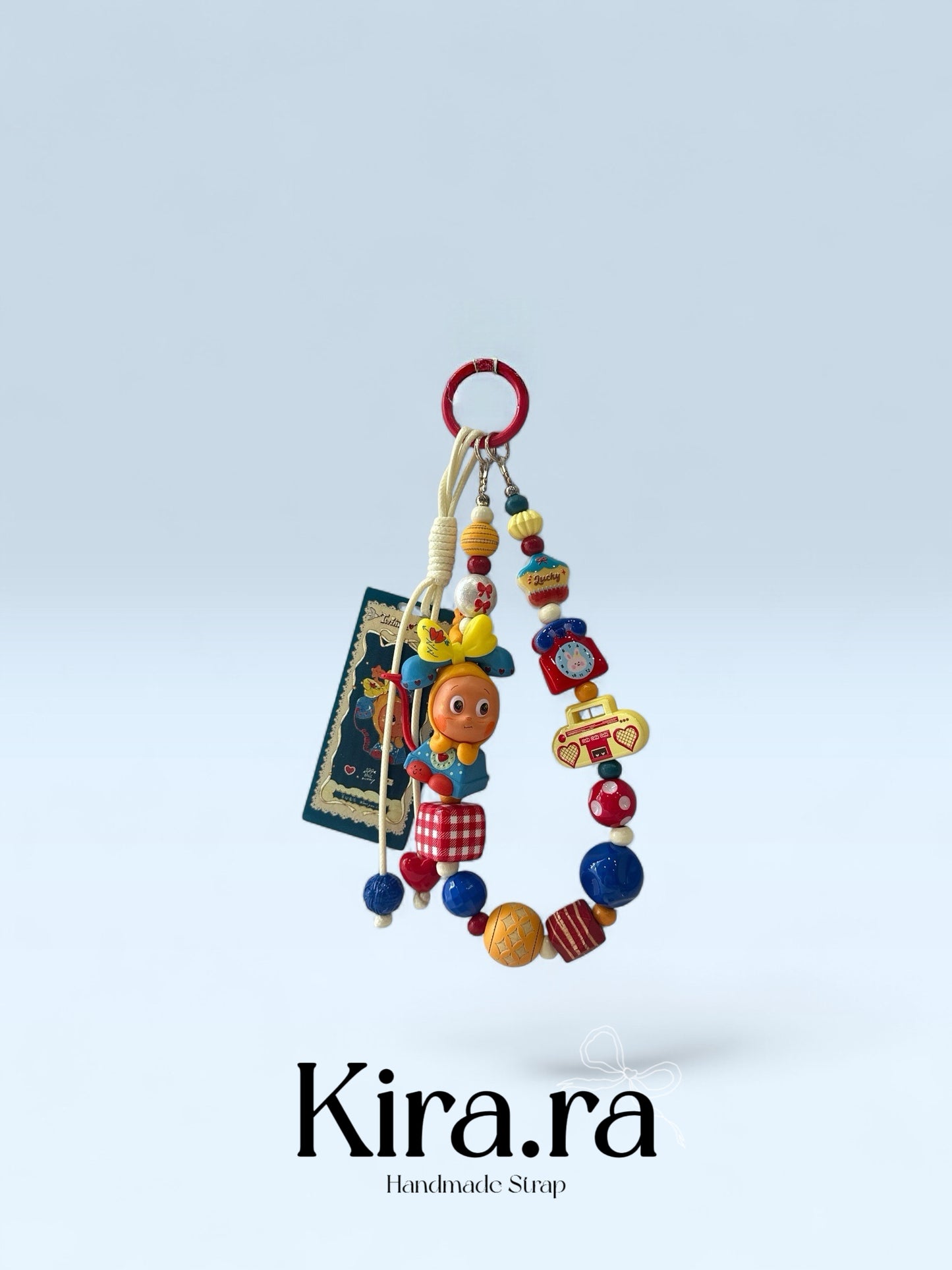 Retro Storybook Beaded Bag Charm | Custom Art Figure | Vintage Kawaii Keychain